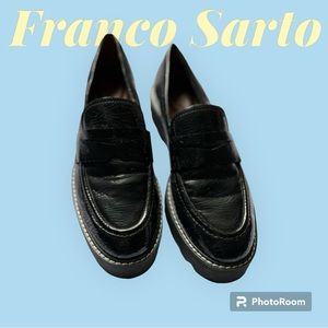 Almost brand new Franco Sarto Lug Loafers black size 9W